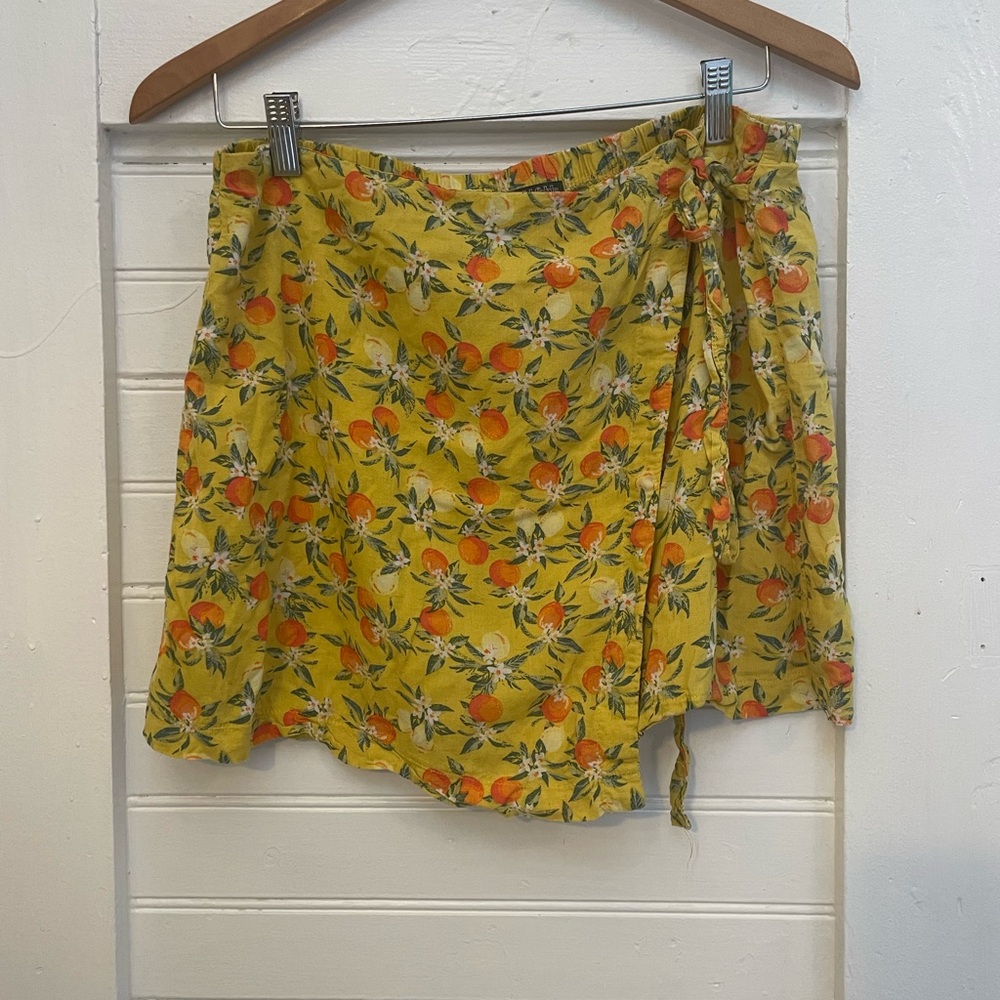 Wild Fable Asymmetrical Floral Skirt in Yellow and Orange